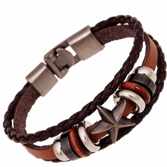 Urbane Belle Vintage Unisex Star Bracelet | Brown - Picture 1 of 1